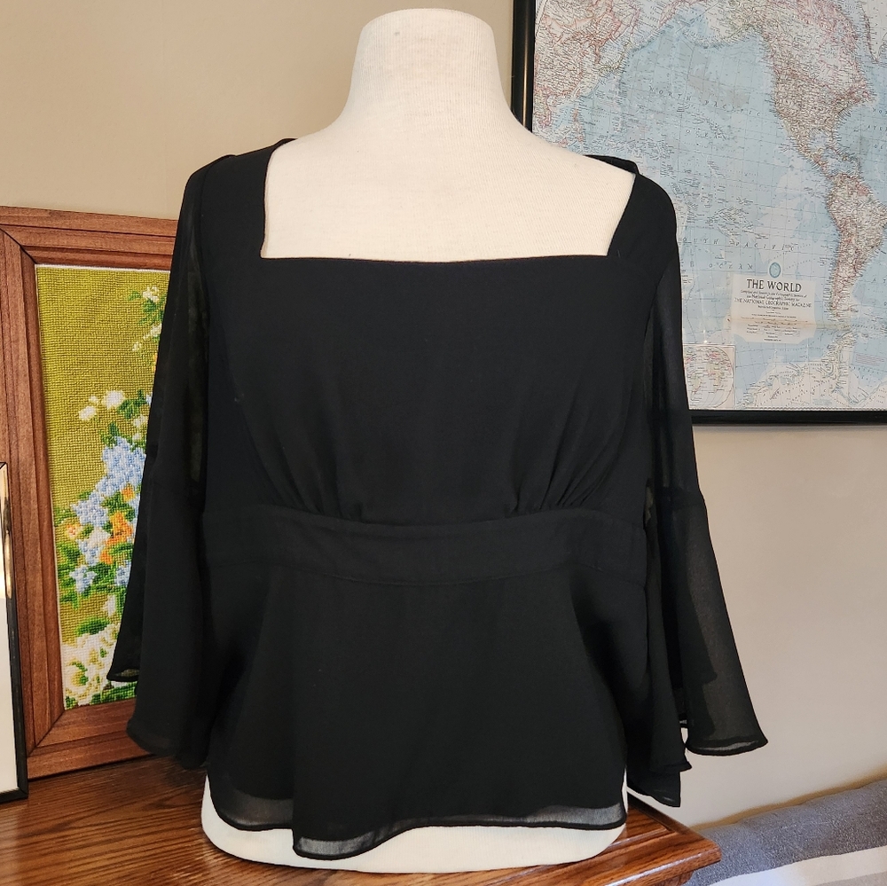 tie Black Women's Top bebe sz L